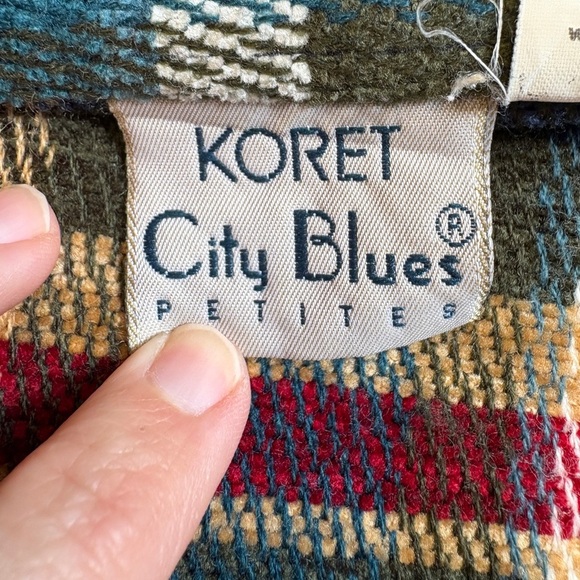 Koret Thick Blue Checked vintage Plaid long sleeve Button Down Shirt woman Small - Picture 6 of 10